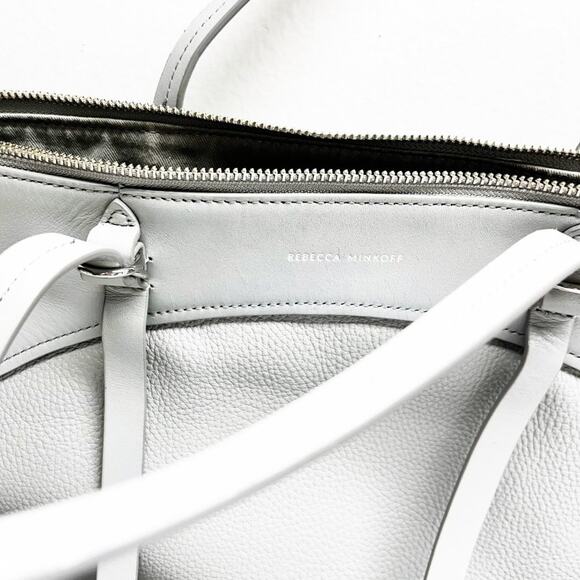 Rebecca Minkoff Signature Leather Perla Gray Tote Bag - Picture 3 of 11
